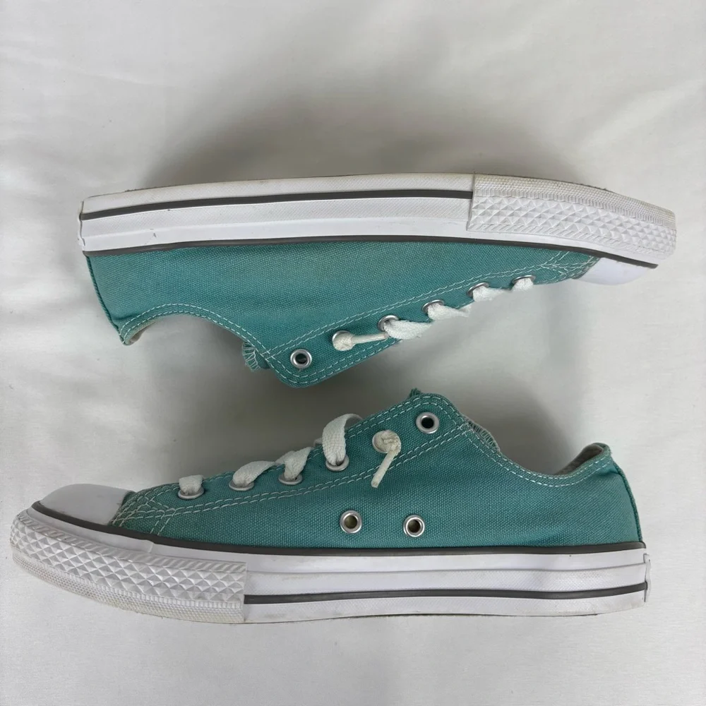 Converse All Star Sneakers Low-Top Stylish Lace Up Casual Shoes Teal Size 5